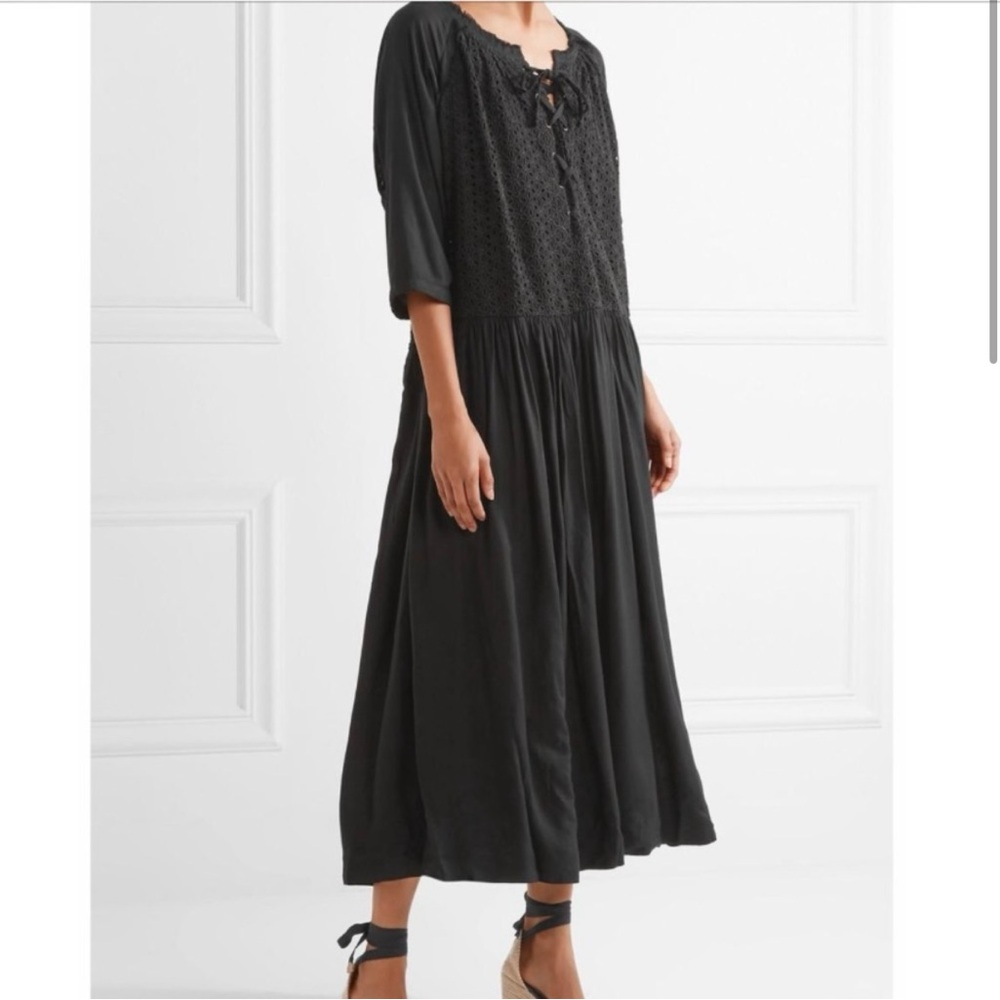 Hatch Black “Romy” Dress with Lace Detail